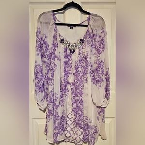 Embellished Print Top